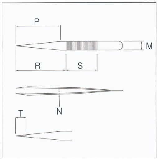 RU-2A-AXAL 고정밀 내부식성 트위저, Rubis®, AXAL Superior Tweezers