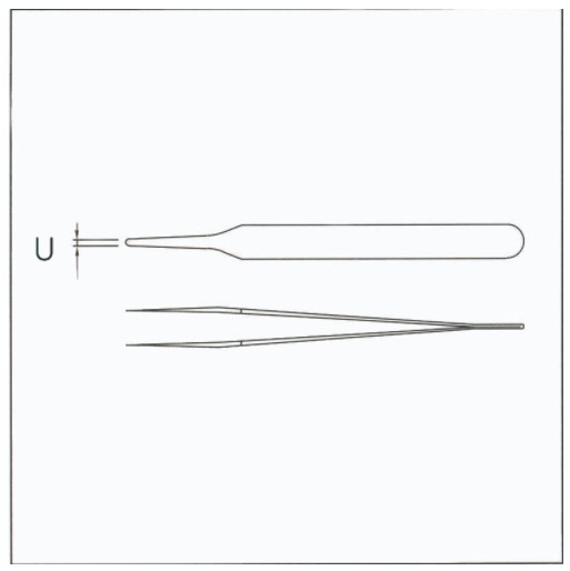 RU-2A-AXAL 고정밀 내부식성 트위저, Rubis®, AXAL Superior Tweezers