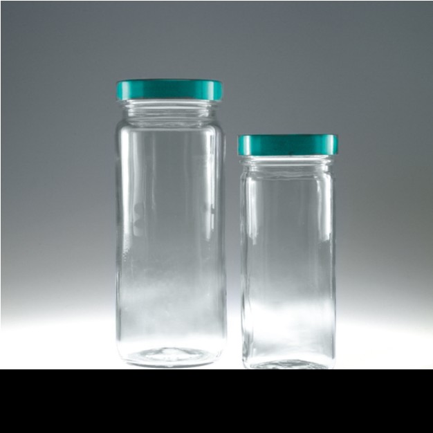 장형 대 광구병, with Teflon Lined Cap Clear Tall Straight Side Round Bottle / Jar