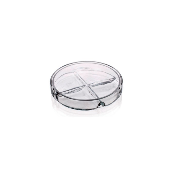 칸막이 유리 페트리 디쉬 Compartment Glass Petri Dish, Simax®