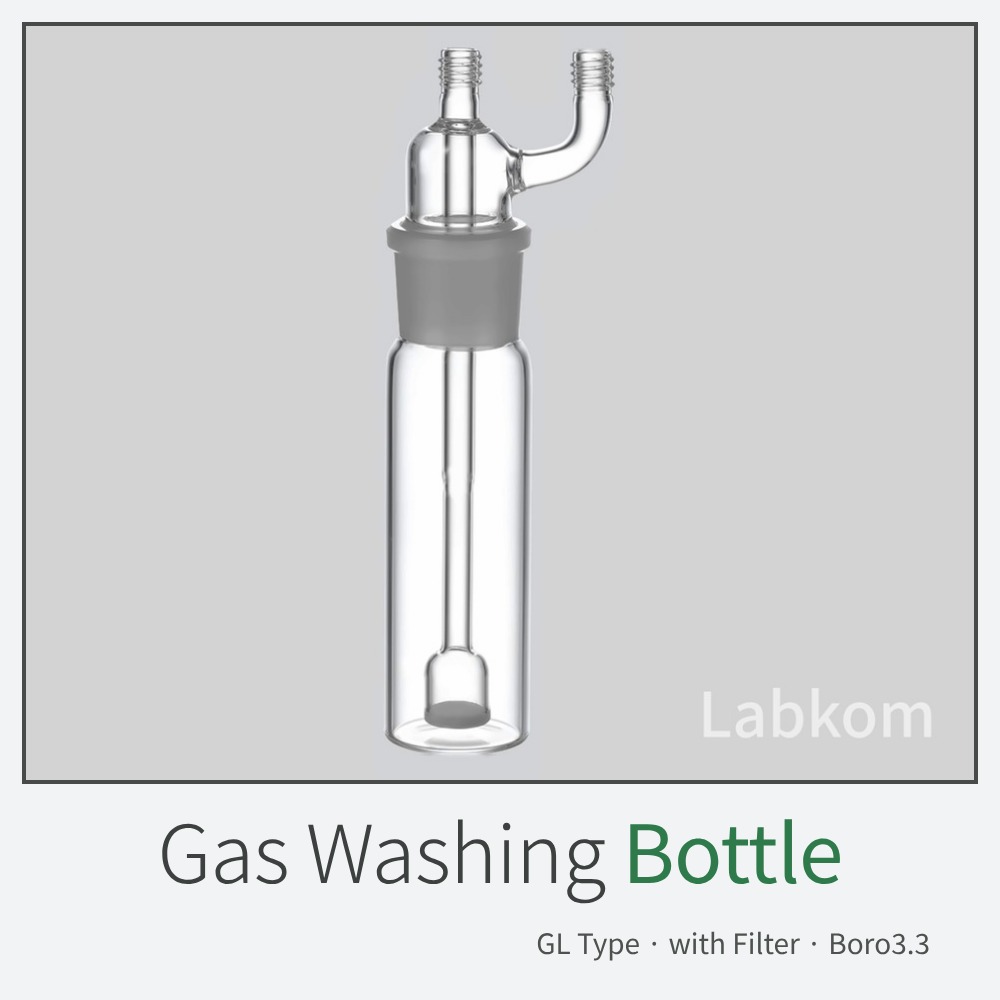 가스세척병 GL형 Gas Washing Bottle Boro3.3 34/35 24/40 휠타부착형