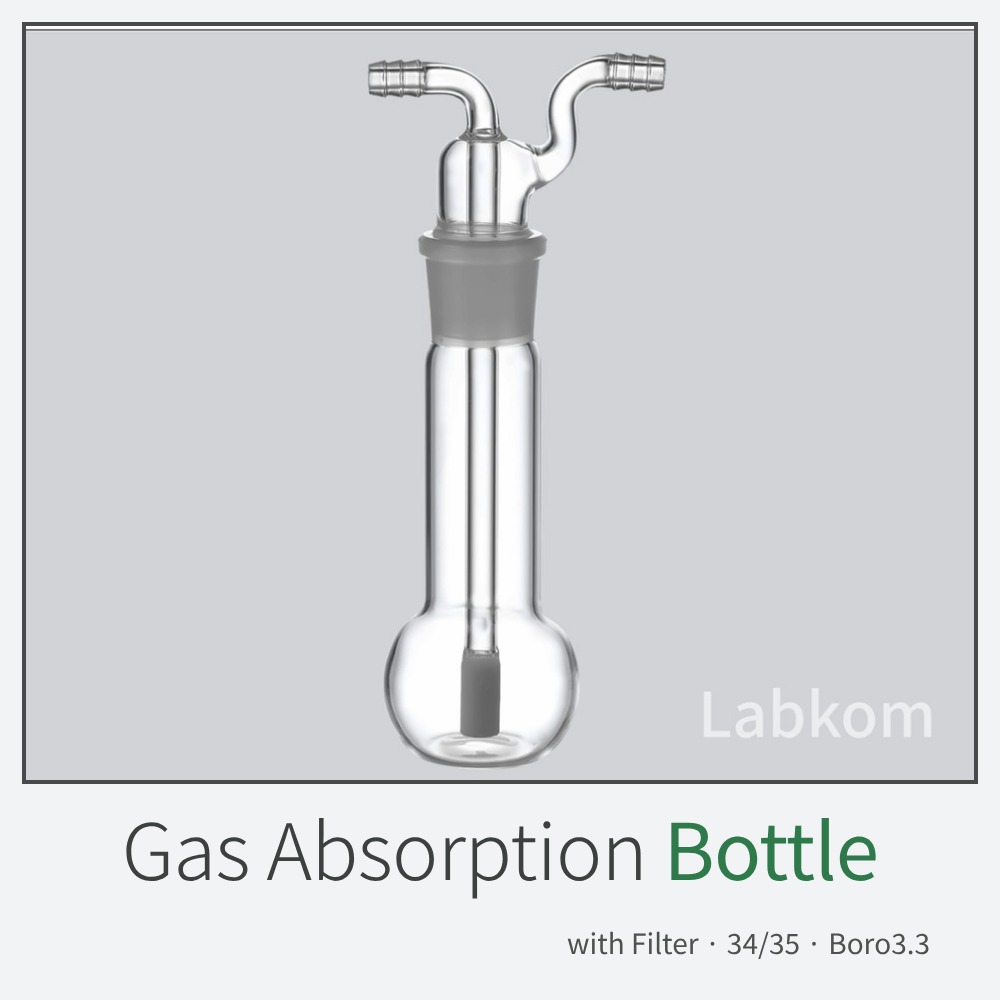 가스흡수병 휠타부착 Gas Washing Bottle Boro3.3 34/35 50ml 100ml 250ml